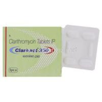 Suminat, Generic Biaxin, Clanthromycin 250 mg Tablet Clarbact IPCA  Tablet and box