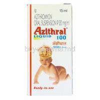 Azithral Liquid 100 15ml, Generic Zithromax, Azithromycin Oral Suspension 20mg per ml Box