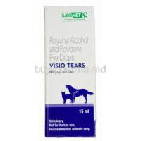 VISIO TEARS for Dogs and Cats 15ml, Generic Refresh, Polyvinyl Alcohol 14mg + Povidone 6mg + Chlorbutol 5mg per ml Box