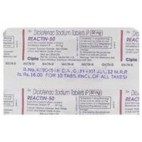 Reactin, Generic  Voltaren, Diclofenac 50 mg Cipla packaging
