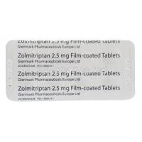Zolmitriptan 2.5mg blister pack information