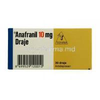 Anafranil, Clomipramine 10mg 30tabs, Draje, packaging