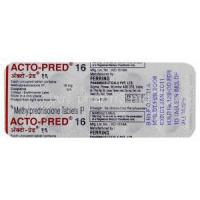 Acto-Pred, Generic Medrol, Methylprednisolone 16 mg Tablet Packaging information