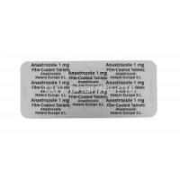 Generic Arimidex, Anastrozole 1mg 28 tabs blister pack information