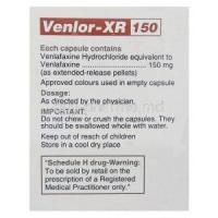 Venlor-XR, Generic Effexor, Venlafaxine XR 150 mg Capsule Cipla Composition
