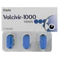 Generic  Valtrex, Valaciclovir 1000 mg Tablet and box
