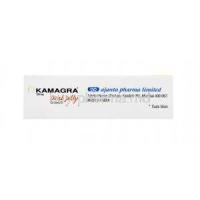 Kamagra, Sildenafil Citrate 100 mg Oral Jelly, Ajanta Pharma Limited, Box side view, Made in India