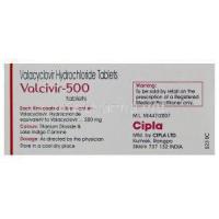 Valcivir, Generic  Valtrex, Valaciclovir 500 mg Cipla Manufacturer