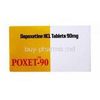 Generic Priligy, Poxet-90, Dapoxetine Tablet, box front view