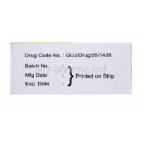 Generic Priligy, Poxet-90, Dapoxetine Tablet, box side view, information on strip