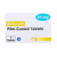 Sildenafil, Dr. Reddy's, Film coated tablets, 25mg 4 tabs, box front view