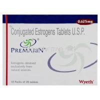 Premarin, Conjugated Estrogens 0.625 mg Tablet Box