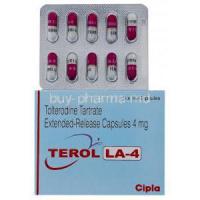 Terol LA, Generic Detrol LA , Tolterodine XR 4 mg