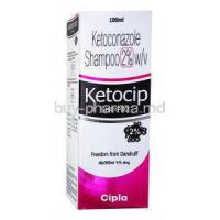 Ketocip, Ketoconazole shampoo,2% 100ml, box front presentation