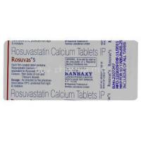 Rosuvas, Generic Crestor, Rosuvastatin 5 mg Packaging
