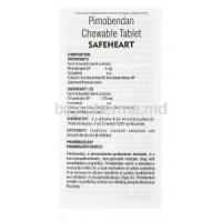Safeheart 5 easy chews, Pimobendan Chewable Tablet 5mg, 30 tabs, SavaVet, package insert front presentation