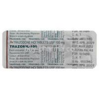Generic Desyrel, Trazodone 100 mg Packaging info
