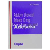 Adesera, Generic Hepsera, Adefovir Dipivoxil 10 mg Tablet Cipla box