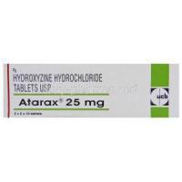 Atarax , Hydroxyzine 25 mg tablet box