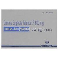 Rez-Q, Quinine Sulphate 600 mg Tablet box (Shreya)