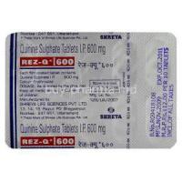 Rez-Q, Quinine Sulphate 600 mg Tablet (Shreya) blister information