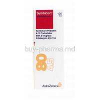 Symbicort Ped Turbuhaler, 80mcg /4.5mcg x 120 dose Turbuhaler, box front presentation