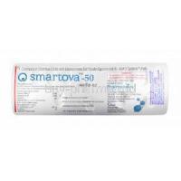 Smartova Combipack, Clomifene, Coenzyme Q10 and Acetylcysteine 50mg tablets, capsules back