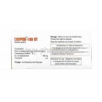 Coxpod DT, Cefpodoxime 100mg direction for use