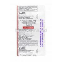 Xykaa MR, Paracetamol and Thiocolchicoside 4mg tablets back