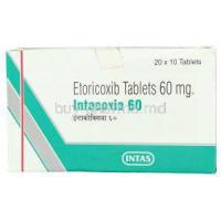 Intacoxia, Generic Arcoxia, Etoricoxib 60 mg box
