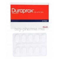 Duraprox, Oxaprozin, 600mg 20 tablet, Takeda, box and blister pack front presentation