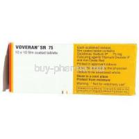Voveran SR, Generic  Voltaren SR, Diclofenac sodium 75 mg Tablet composition