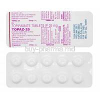 Topaz, Topiramate 25mg tablets