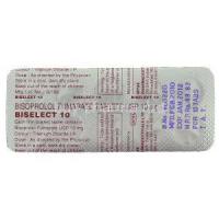 Biselect, Generic  Zebeta,  Bisoprolol 10 Mg Packaging