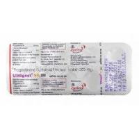 Ultigest SR, Progesterone 200mg tablets back