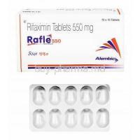 Rafle, Rifaximin 550mg box and tablets