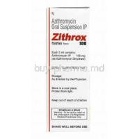 Zithrox Oral Suspensionicon, Azithromycin 100mg composition