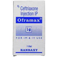 Oframax, Generic  Rocephin,  Ceftriaxone 1 Gm/ 10 Ml Injection Box