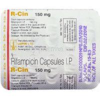 R-Cin, Generic Rifadin,  Rifampicin 150 Mg Capsules Packaging