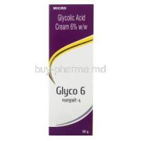 Glyco 6, Glycolic Acid Cream 6%, 30g, box front presentation