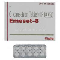 Emeset, Ondansetron 8 mg Tablet and box
