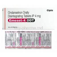 Emeset ODT, Ondansetron 4mg box and tablets