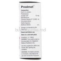 Predmet,  Prednisolone Acetate 1% 10 Ml Eyedrops Box Composition