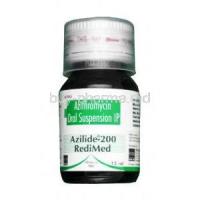 Azilide Redimix Oral Suspension, Azithromycin, 200 mg per 5ml, 15ml Oral suspension,  bottle