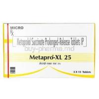 Metapro XL, Metoprolol 25mg, Tablet, Box