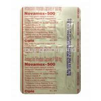 Novamox, Amoxycillin 500mg capsule back