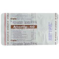 Atorlip, Generic Lipitor,  Atorvastatin 40 Mg Tablet Packaging