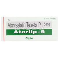 Atorlip, Generic Lipitor,  Atorvastatin 5 Mg Box