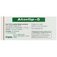 Atorlip, Generic Lipitor,  Atorvastatin 5 Mg Composition
