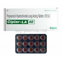 Ciplar-LA, Propranolol 40mg box and tablets